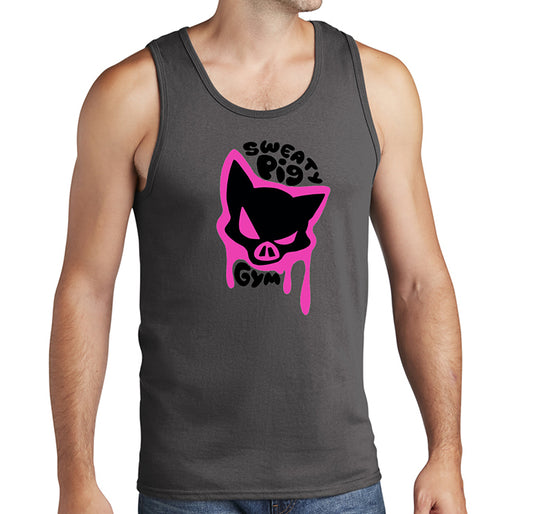 Spray Paint Tank Top - Charcoal